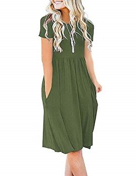 Women's Casual Summer Empire Waist Tshirt Dress