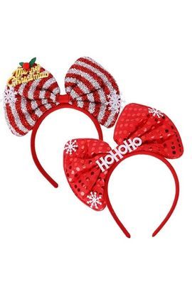 Red Christmas Party Bow Headbands