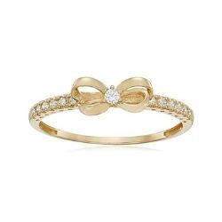10K Gold Dainty Bow Ring set