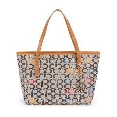 Casual Signature Printing Pu Leather Tote Shoulder Women's Handbag