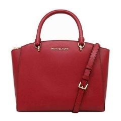 Michael Kors Women's Large Leather Satchel Crossbody Handbag