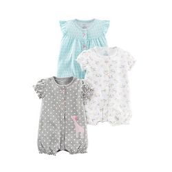 Baby Girls' 3-Pack Snap-up Rompers