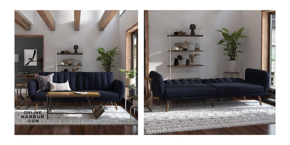 Brittany Sofa Futon Premium Upholstery and Wooden Legs Brittany Sofa Futon Premium Upholstery and Wooden Legs