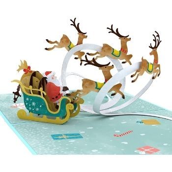 Christmas Pop Up Cards Santa Sleigh Pop Up Card - 3D Cards