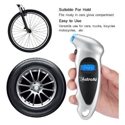 Digital Tire Pressure Gauge 150 PSI 4 Settings for Car Truck Bicycle