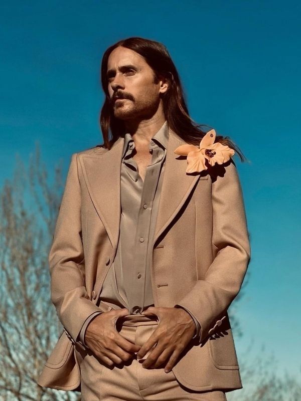 Jared Leto The Little Things star wears Gucci Suit at the Annual Golden Globe Awards 2021