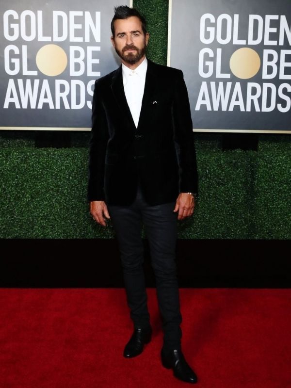 Justin Theroux in Saint Laurent at the Annual Golden Globe Awards 2021 Justin Theroux in Saint Laurent at the Annual Golden Globe Awards 2021