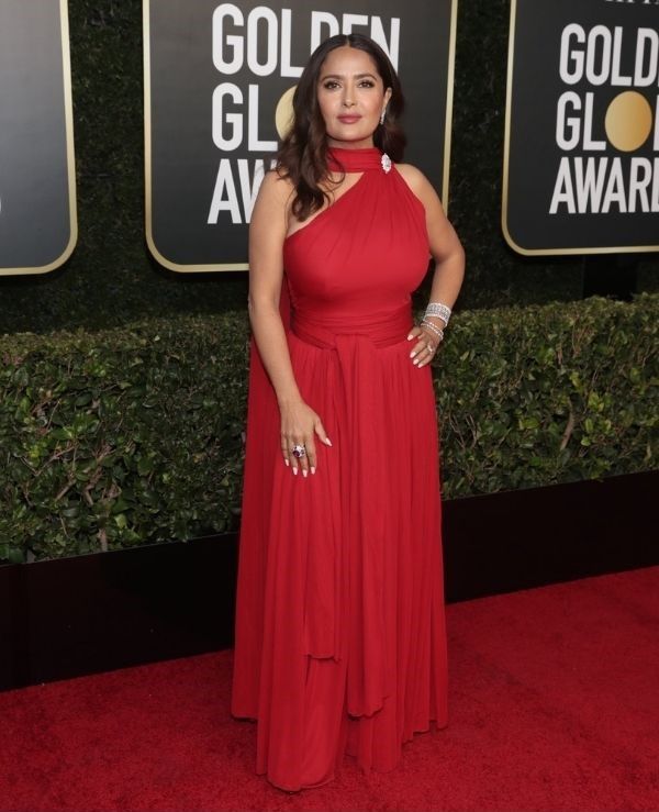 Salma Hayek in Alexander McQueen at the 78th Annual Golden Globe Awards 2021
