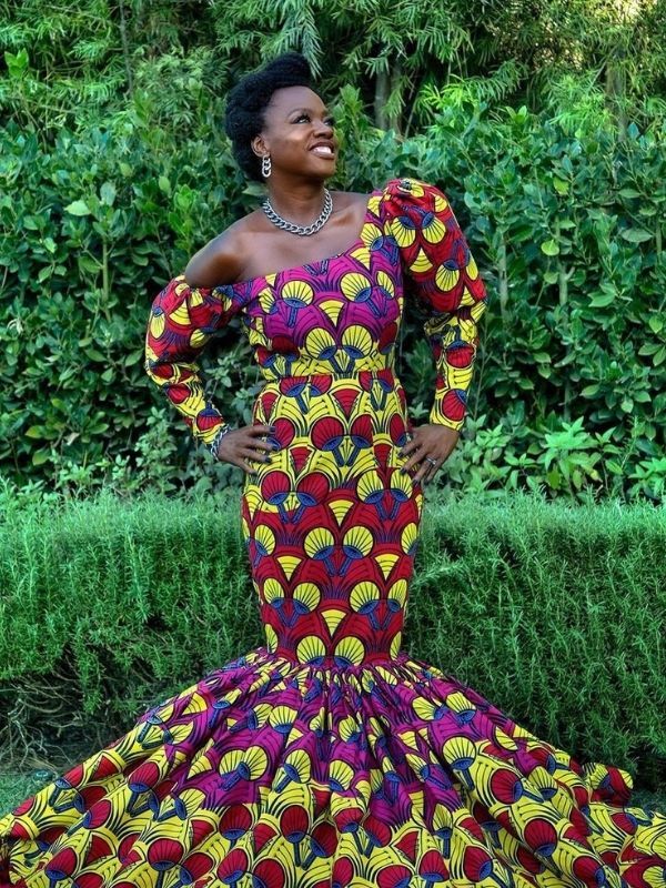Viola Davis in Stunning African Print Dress at the 78th Annual Golden Globe Awards 2021