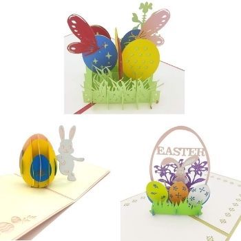3 Pack Easter Pop Up Cards 3D Easter Greeting Cards
