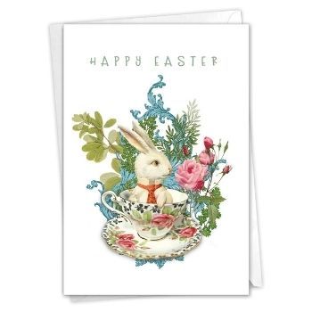 Easter Greeting Card Fun Bunny Rabbit Notecard for Kids