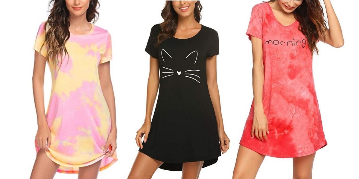 Night Shirts Womens Cute Sleep Shirts Soft Sleepwear_ohsales