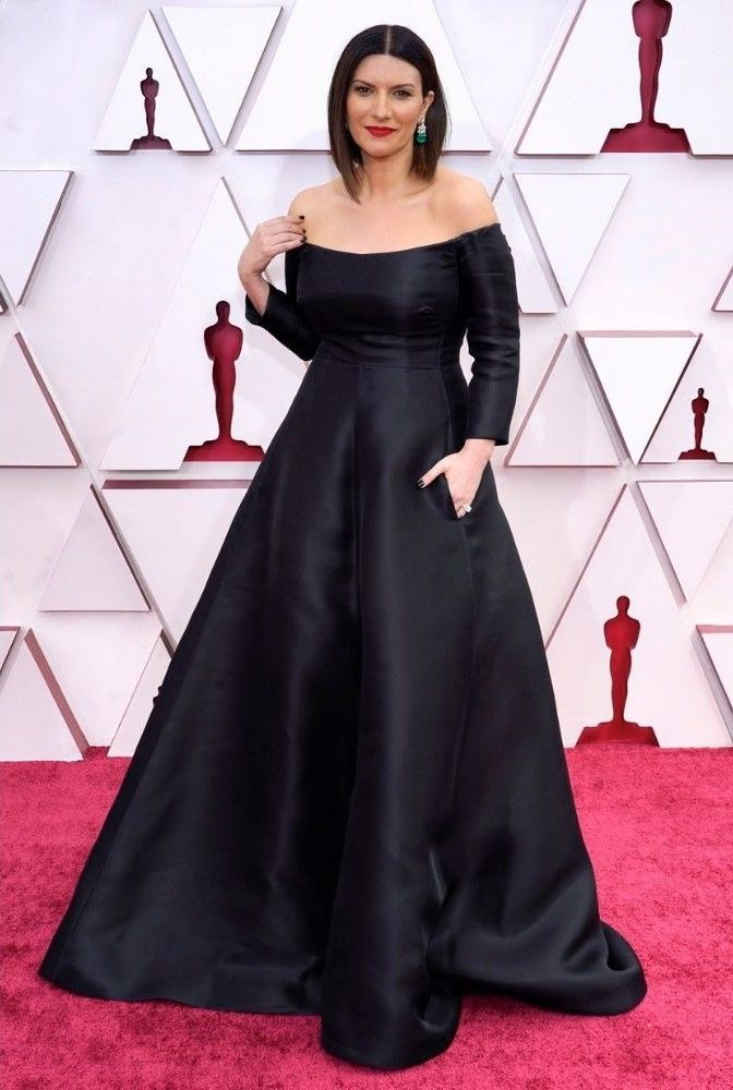 Singer Laura Pausini at the Oscars 2021 Academy Awards