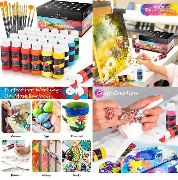 Acrylic Paint Set With 12 Brushes_Acrylic Art_Online Harbour website