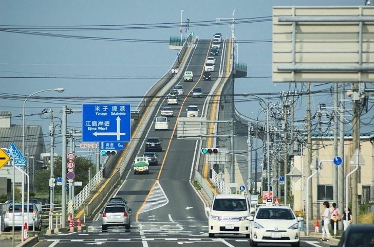 The Eshima Ohashi bridge in Japan The Eshima Ohashi bridge in Japan