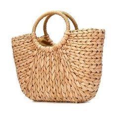 Women Straw Paper Handbag Top Handle