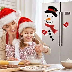 Cute Fridge Snowman Magnet Stickers for Refrigerator