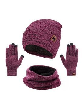 Beanie Neck Warmer Gloves Winter Hats 3-Piece Beanie Neck Warmer Gloves Winter Hats 3-Piece