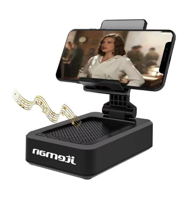 Cell Phone Stand with Wireless Bluetooth Speaker