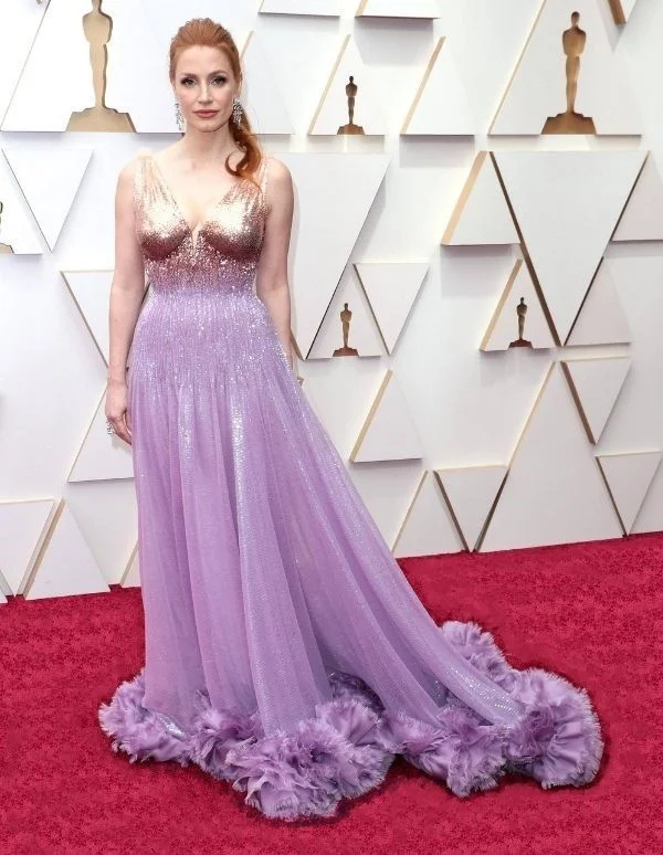 Jessica Chastain at the Oscars 2022 Academy Awards.